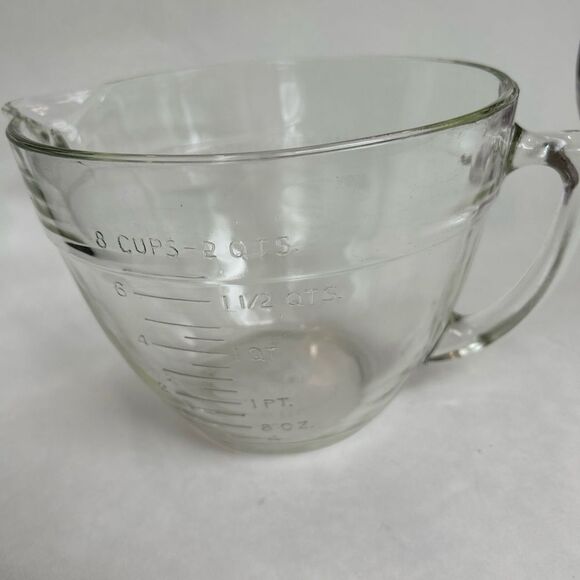 Anchor Hocking Other - Vintage Anchor Hocking 8 Cup 2 QT Measuring Cup/Batter Bowl Clear Glass Made USA